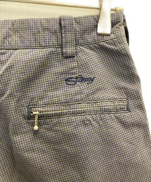 stussy（ステューシー）stussy (ステューシー) コットンチェックパンツ ネイビー サイズ:SIZE 30の古着・服飾アイテム