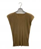 ISSEY MIYAKEイッセイミヤケ）の古着「プリーツカットソー」｜ブラウン
