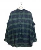 INDIVIDUALIZED SHIRTSインディビジュアライズドシャツ）の古着「B/C コットンブラックワッチチェックネルシャツ」｜グリーン