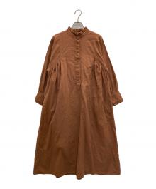 オオカミとフクロウ（オオカミトフクロウ）の古着「長袖ワンピース」｜ブラウン