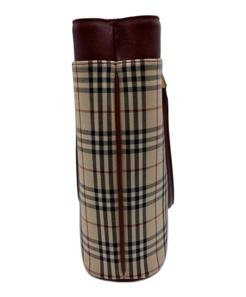 BURBERRY（バーバリー）BURBERRY (バーバリー) ノヴァチェックトートバッグ ボルドー×ベージュの古着・服飾アイテム