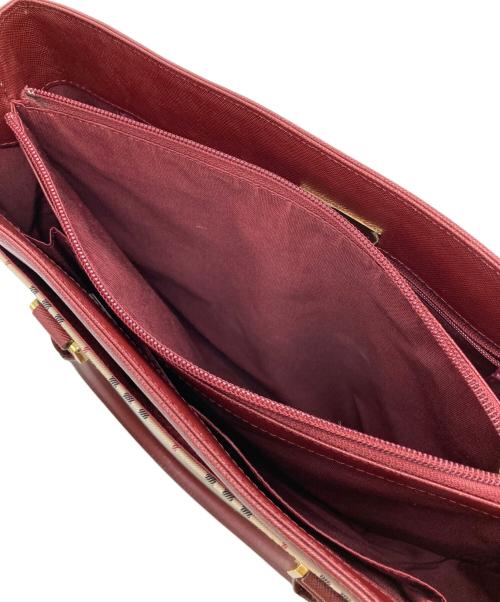 BURBERRY（バーバリー）BURBERRY (バーバリー) ノヴァチェックトートバッグ ボルドー×ベージュの古着・服飾アイテム