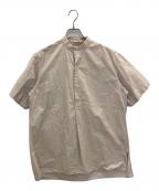 KAPTAIN SUNSHINEキャプテンサンシャイン）の古着「スタンドカラー プルオーバーシャツ」｜ベージュ