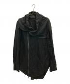 JULIUSユリウス）の古着「ドレープネックダブルジップカーディガン」｜ブラック