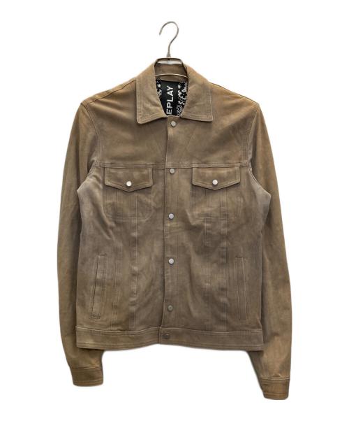 REPLAY（リプレイ）REPLAY (リプレイ) ラムレザートラッカージャケット ベージュ サイズ:Sの古着・服飾アイテム