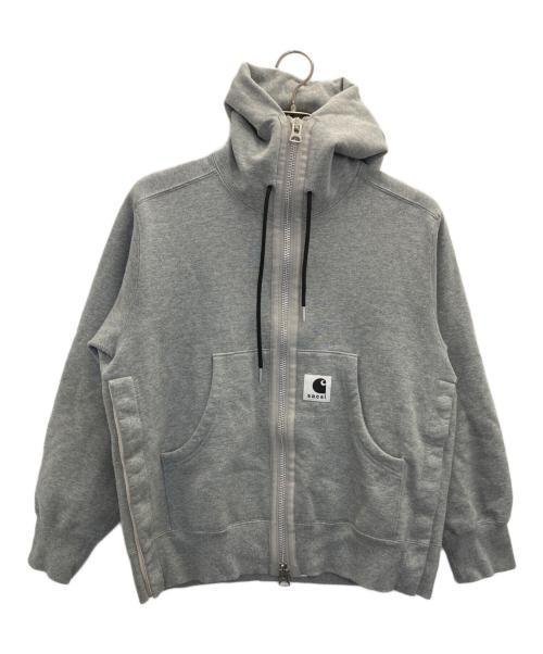 sacai（サカイ）sacai (サカイ) Carhartt WIP (カーハート ワークインプログレス) Hoodie ダブルジップパーカー グレーの古着・服飾アイテム