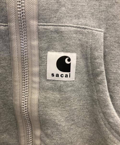sacai（サカイ）sacai (サカイ) Carhartt WIP (カーハート ワークインプログレス) Hoodie ダブルジップパーカー グレーの古着・服飾アイテム