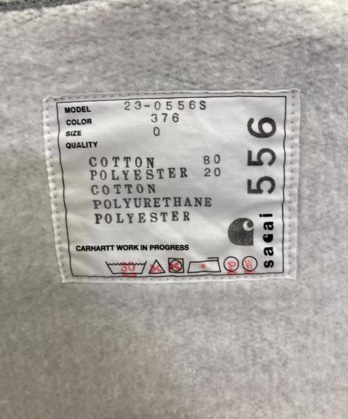 sacai（サカイ）sacai (サカイ) Carhartt WIP (カーハート ワークインプログレス) Hoodie ダブルジップパーカー グレーの古着・服飾アイテム