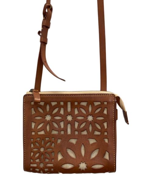 genten（ゲンテン）genten (ゲンテン) カットワークレザーショルダーバッグ ブラウンの古着・服飾アイテム