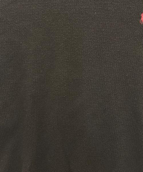 POLO RALPH LAUREN（ポロ・ラルフローレン）POLO RALPH LAUREN (ポロ・ラルフローレン) 90s cotton crew neck knit ブラック サイズ:Ｌの古着・服飾アイテム