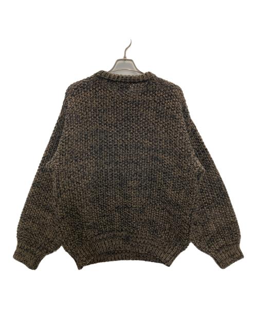 TRUTUS Biancara（トゥルータス・ビアンカーラ）TRUTUS Biancara (トゥルータス・ビアンカーラ) レザー切替ニット ブラウン サイズ:XLの古着・服飾アイテム