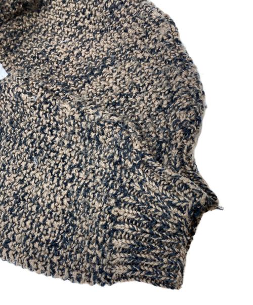 TRUTUS Biancara（トゥルータス・ビアンカーラ）TRUTUS Biancara (トゥルータス・ビアンカーラ) レザー切替ニット ブラウン サイズ:XLの古着・服飾アイテム