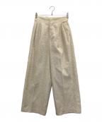 stola.ストラ）の古着「カットジャカードワイドパンツ」｜ホワイト