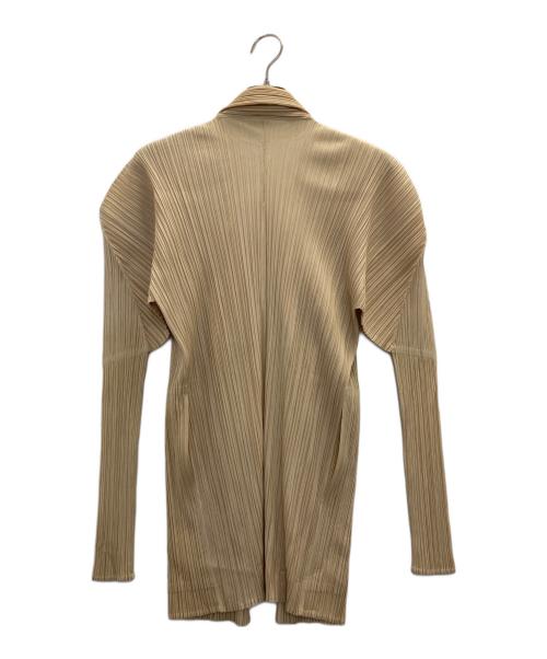 PLEATS PLEASE（プリーツプリーズ）PLEATS PLEASE (プリーツプリーズ) プリーツボタンレスジャケット ベージュ サイズ:不明の古着・服飾アイテム