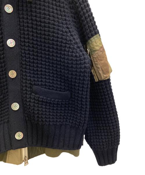 sacai（サカイ）sacai (サカイ) KAWS (カウズ) Wool Knit Blouson ネイビー サイズ:2の古着・服飾アイテム