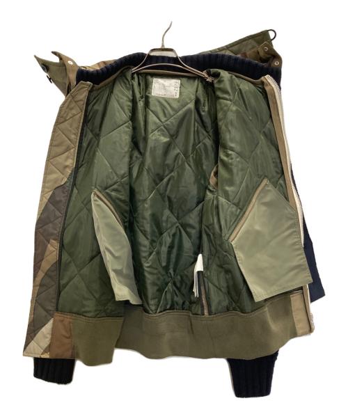 sacai（サカイ）sacai (サカイ) KAWS (カウズ) Wool Knit Blouson ネイビー サイズ:2の古着・服飾アイテム