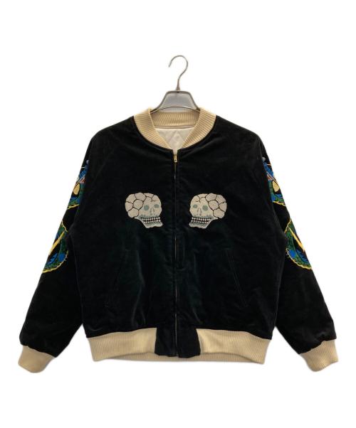 WEIRDO（ウィアード）WEIRDO (ウィアード) SKULL & SNAKE JACKET ブラック×ホワイト サイズ:Ｌの古着・服飾アイテム