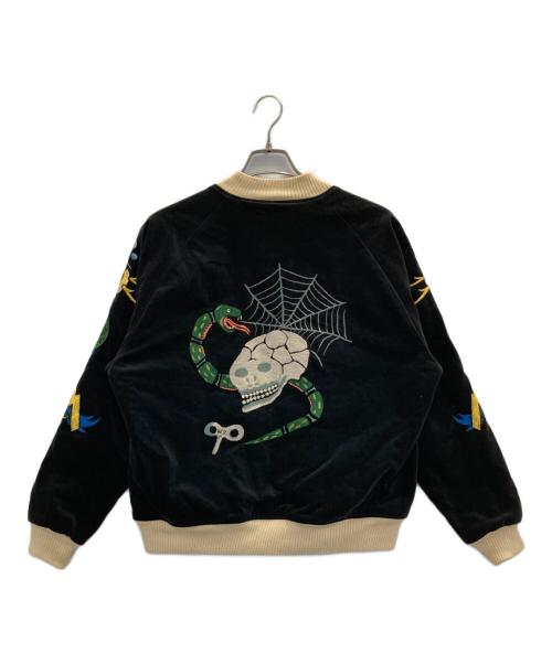WEIRDO（ウィアード）WEIRDO (ウィアード) SKULL & SNAKE JACKET ブラック×ホワイト サイズ:Ｌの古着・服飾アイテム