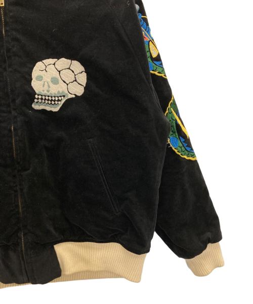 WEIRDO（ウィアード）WEIRDO (ウィアード) SKULL & SNAKE JACKET ブラック×ホワイト サイズ:Ｌの古着・服飾アイテム