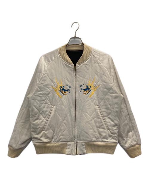 WEIRDO（ウィアード）WEIRDO (ウィアード) SKULL & SNAKE JACKET ブラック×ホワイト サイズ:Ｌの古着・服飾アイテム