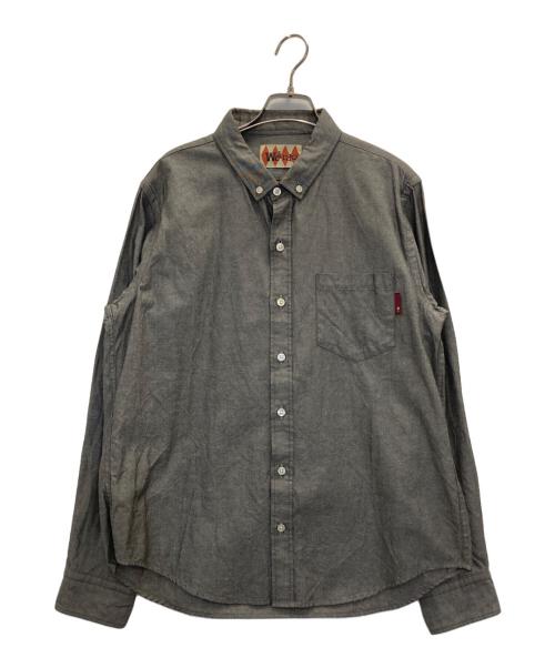 WEIRDO（ウィアード）WEIRDO (ウィアード) cotton and linen OX B.D.SHIRTS ブラック サイズ:Lの古着・服飾アイテム