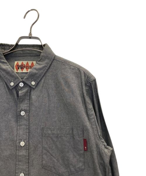 WEIRDO（ウィアード）WEIRDO (ウィアード) cotton and linen OX B.D.SHIRTS ブラック サイズ:Lの古着・服飾アイテム