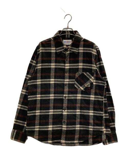 WEIRDO（ウィアード）WEIRDO (ウィアード) ネルシャツ ブラック サイズ:Lの古着・服飾アイテム
