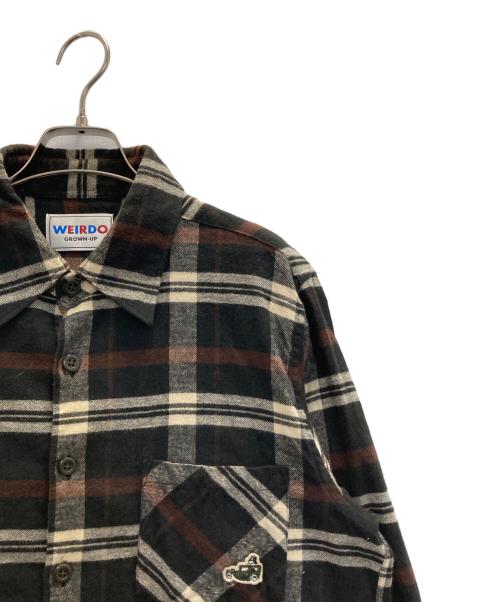 WEIRDO（ウィアード）WEIRDO (ウィアード) ネルシャツ ブラック サイズ:Lの古着・服飾アイテム