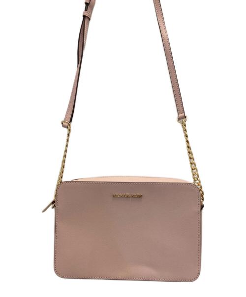 MICHAEL KORS（マイケル・コース）MICHAEL KORS (マイケル・コース) スクエアショルダーバッグ ピンクの古着・服飾アイテム