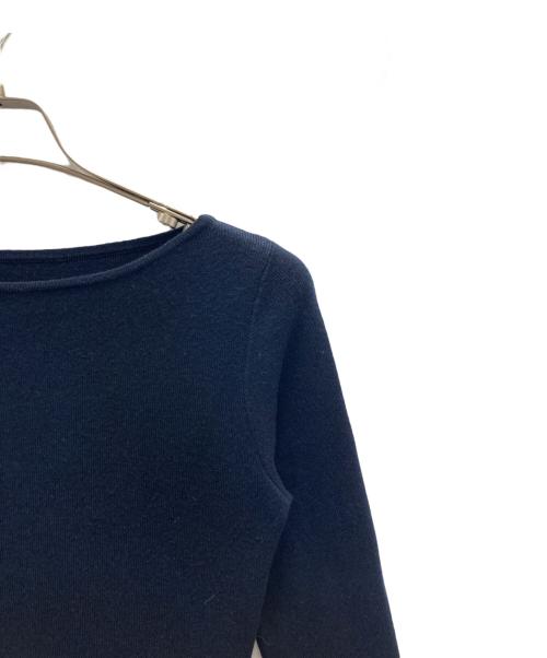 JENNE（ジェンヌ）JENNE (ジェンヌ) ボーダーフレアスリーブニットワンピース ネイビー サイズ:Mの古着・服飾アイテム