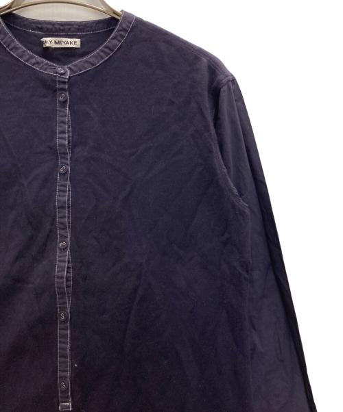 ISSEY MIYAKE（イッセイミヤケ）ISSEY MIYAKE (イッセイミヤケ) 異素材切替ヘンリーネックカットソー ネイビー サイズ:Ｍの古着・服飾アイテム