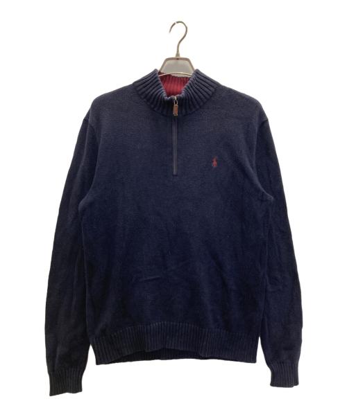 POLO RALPH LAUREN（ポロ・ラルフローレン）POLO RALPH LAUREN (ポロ・ラルフローレン) ハーフジップニット ネイビー サイズ:Ｍの古着・服飾アイテム