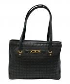 CELINEセリーヌ）の古着「オールドレザートートバッグ」｜ブラック