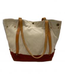 THE SUPERIOR LABOR（シュペリオールレイバー）の古着「スウェードボトムキャンバストートバッグ」｜アイボリー