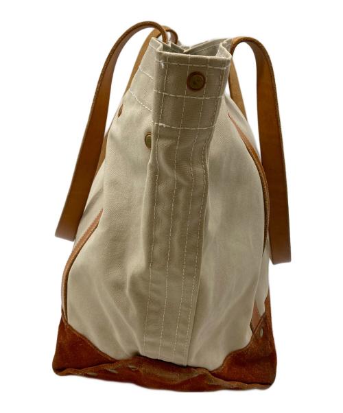 THE SUPERIOR LABOR（シュペリオールレイバー）THE SUPERIOR LABOR (シュペリオールレイバー) スウェードボトムキャンバストートバッグ アイボリーの古着・服飾アイテム