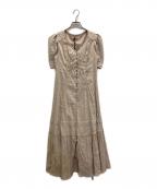 HER LIP TOハーリップトゥ）の古着「Time After Time Scalloped Dress」｜ベージュ