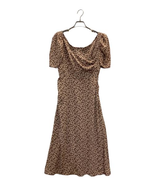 HER LIP TO（ハーリップトゥ）Her lip to (ハーリップトゥ) チェリーパターンワンピース ブラウン サイズ:Mの古着・服飾アイテム