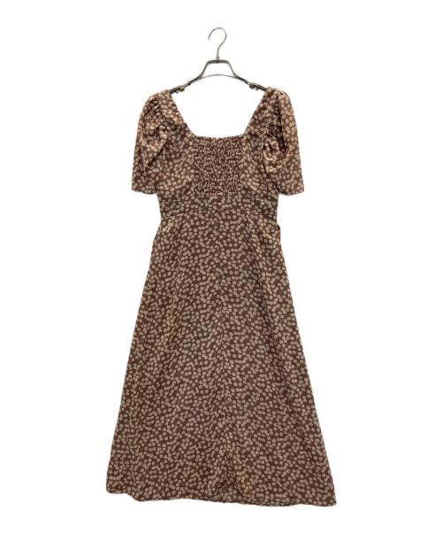 HER LIP TO（ハーリップトゥ）Her lip to (ハーリップトゥ) チェリーパターンワンピース ブラウン サイズ:Mの古着・服飾アイテム