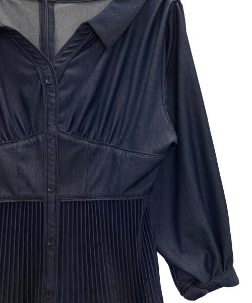 HER LIP TO（ハーリップトゥ）Her lip to (ハーリップトゥ) Pleated Open Shirt Dress ネイビー サイズ:Mの古着・服飾アイテム