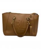 LAUREN RALPH LAURENローレンラルフローレン）の古着「エンボスロゴショルダーバッグ」｜ブラウン