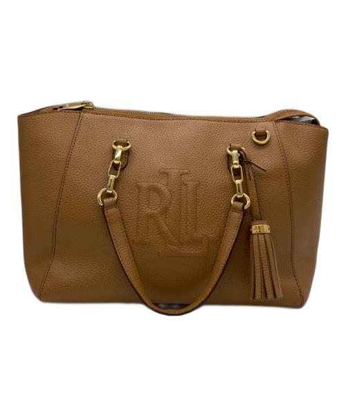 LAUREN RALPH LAUREN（ローレンラルフローレン）LAUREN RALPH LAUREN (ローレンラルフローレン) エンボスロゴショルダーバッグ ブラウンの古着・服飾アイテム