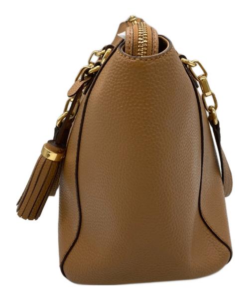 LAUREN RALPH LAUREN（ローレンラルフローレン）LAUREN RALPH LAUREN (ローレンラルフローレン) エンボスロゴショルダーバッグ ブラウンの古着・服飾アイテム