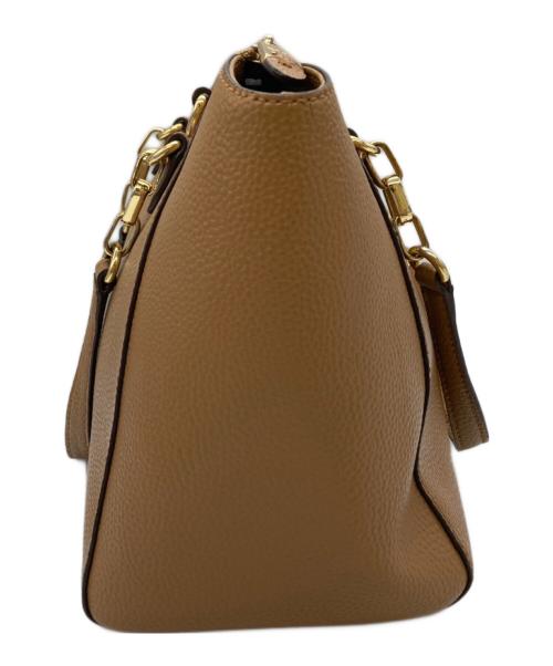 LAUREN RALPH LAUREN（ローレンラルフローレン）LAUREN RALPH LAUREN (ローレンラルフローレン) エンボスロゴショルダーバッグ ブラウンの古着・服飾アイテム