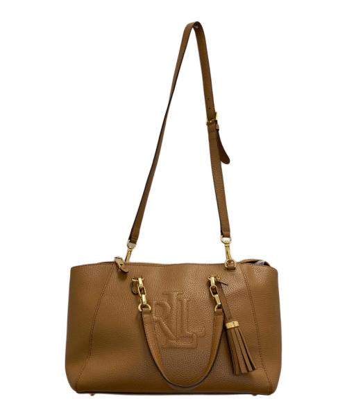LAUREN RALPH LAUREN（ローレンラルフローレン）LAUREN RALPH LAUREN (ローレンラルフローレン) エンボスロゴショルダーバッグ ブラウンの古着・服飾アイテム