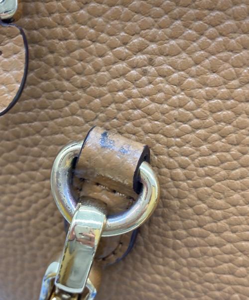 LAUREN RALPH LAUREN（ローレンラルフローレン）LAUREN RALPH LAUREN (ローレンラルフローレン) エンボスロゴショルダーバッグ ブラウンの古着・服飾アイテム