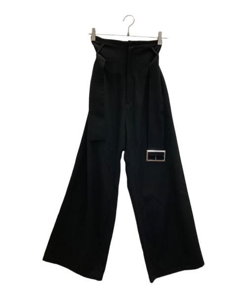 LIMI feu（リミフゥ）LIMI feu (リミフゥ) ベルテッドウールワイドパンツ ブラック サイズ:XSの古着・服飾アイテム