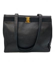 Salvatore Ferragamo（サルヴァトーレ フェラガモ）の古着「ヴァラリボントートバッグ」｜ブラック