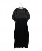 styling/スタイリング）の古着「スクエアネックドッキングワンピース」｜ブラック