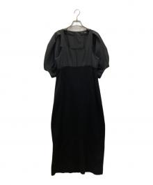 styling/（スタイリング）の古着「スクエアネックドッキングワンピース」｜ブラック