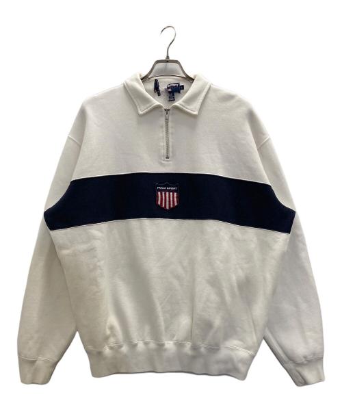 POLO SPORT（ポロスポーツ）POLO SPORT (ポロスポーツ) ハーフジップスウェット ホワイト サイズ:Ｌの古着・服飾アイテム